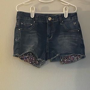 Girls justice shorts with glitter pockets